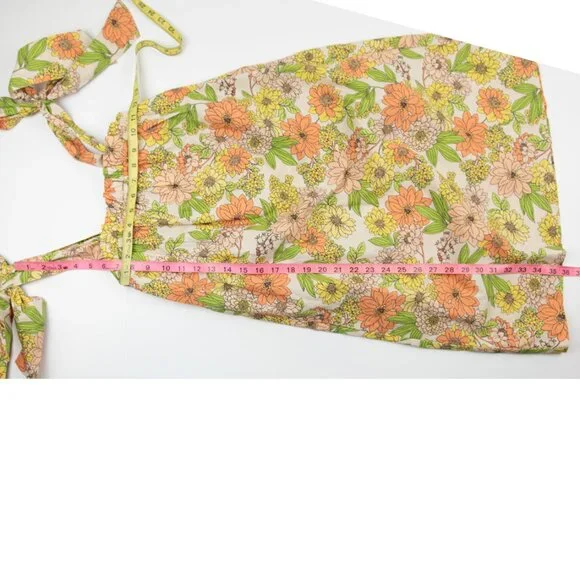 J. Crew Tie-Shoulder Cotton Poplin Dress Zinnia Floral Green Orange Size XS New - Picture 6 of 6